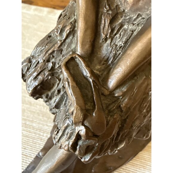 Seated Ballerina Figurine 1996 HP Signed Cold-Cast Bronze Finish – CG Mark - Picture 9 of 16